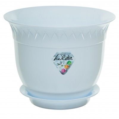 Planter LILIA 8.6 Inch White, With Saucer   564101666